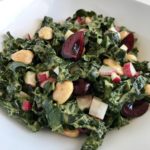 Summer cherries and radishes set off this kale salad